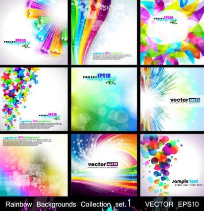 Rainbow Backgrounds Collection Set