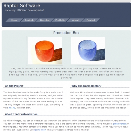 Raptor Software Schablonen