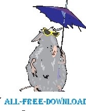 rato sob o guarda-chuva