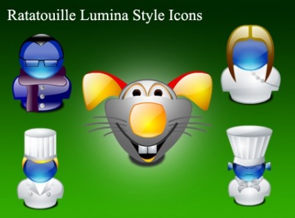 Ratatouille Lumina Stil Symbole Icons pack