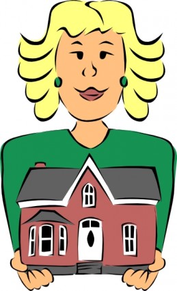 agent immobilier holding image clipart maison