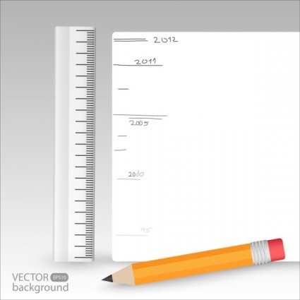 realistische lernen Briefpapier vector
