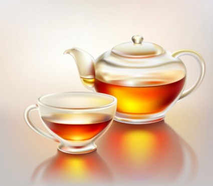 vector realista de la taza de té