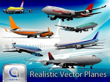 vector realista de aviões