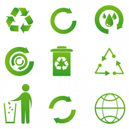 vectores de icono de reciclaje