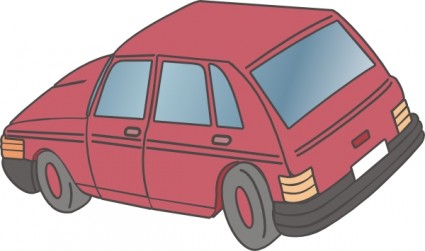 สีแดงรถ hatchback ปะ