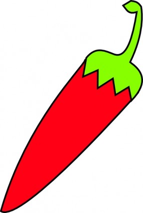 紅辣椒與綠色的尾巴剪貼畫