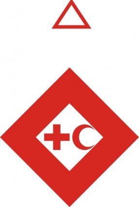 Roten Kristall mit Kreuz und Halbmond ClipArt