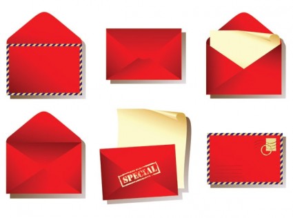 vetor de envelope vermelho