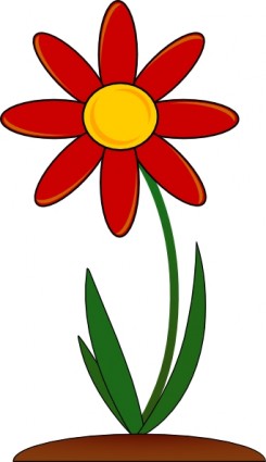clip art de flor roja