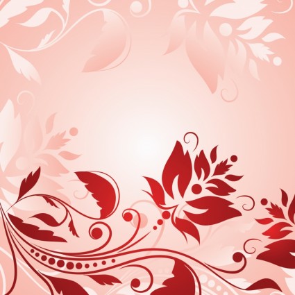 Red Flowers Lace Vector
