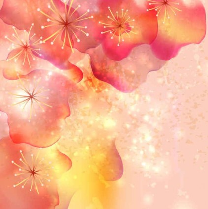 紅色花朵與粉紅色背景