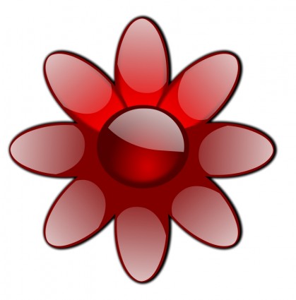fiore rosso lucido