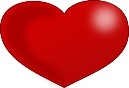 image clipart coeur valentine brillant rouge