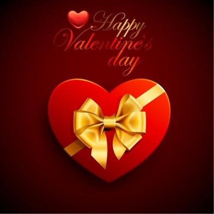 boîte coeur rouge avec ruban pour la Saint-Valentin s