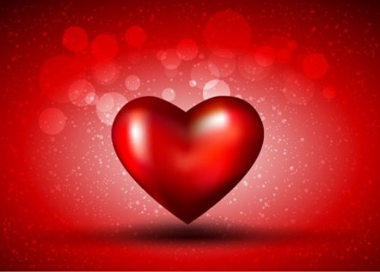 Red Heart On Bokeh Background