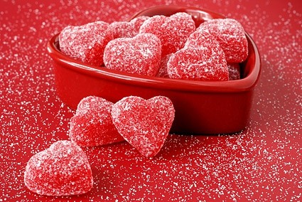 foto di caramelle heartshaped rosso
