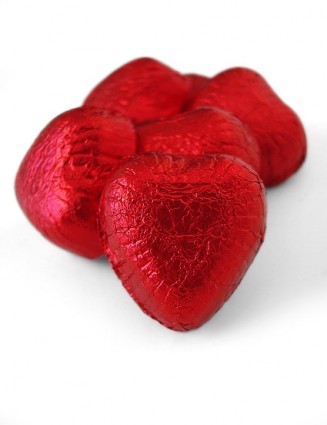 红色 heartshaped 巧克力股票照片