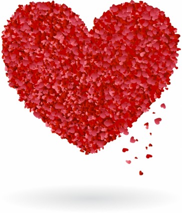 Kırmızı heartshaped vektör yaprak