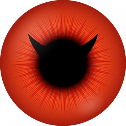 iris rojo con clip art de diablo pupila