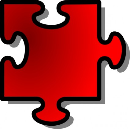 arte de grampo de peça do puzzle vermelho