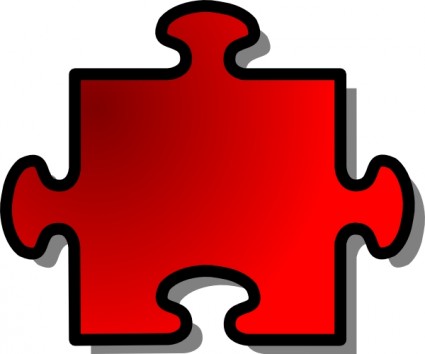 ClipArt pezzo di puzzle rosso
