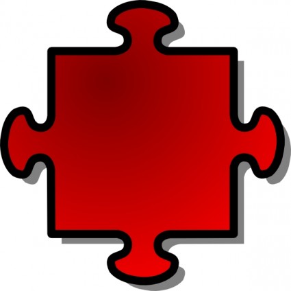 image clipart morceau puzzle rouge