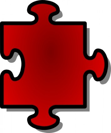 Rote Puzzle Stück ClipArt