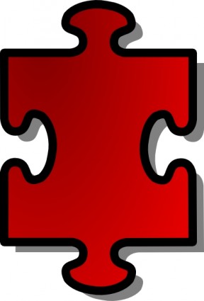 ClipArt pezzo di puzzle rosso