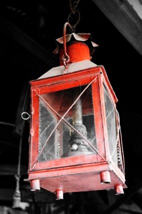 Rote Öllampe