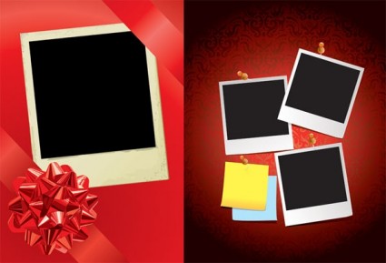 Rote Schleife und der Polaroid-Foto-Vektor
