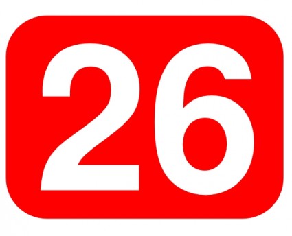 Red Rounded Rectangle With Number Clip Art