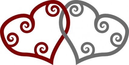 corazones rojos de maoríes plata interrelacionadas clip art