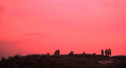 puesta de sol rojo