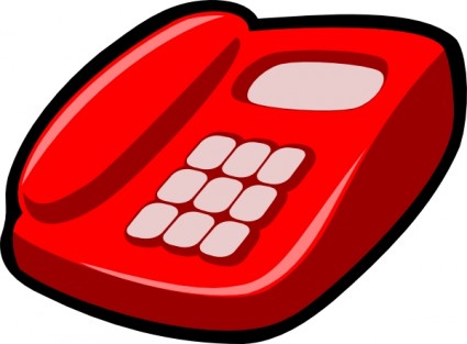 clip art de teléfono rojo