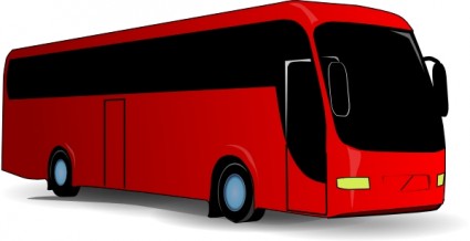czerwony podróż autobusem clipart
