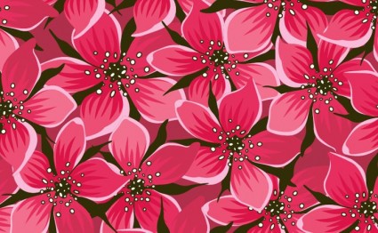 빨간 벡터 꽃 패턴