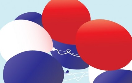 vector de globos rojos blancos y azules patriótico
