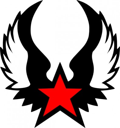 Red Winged Star Clip Art