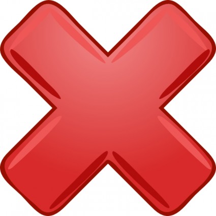 Red X Cross Wrong Not Clip Art