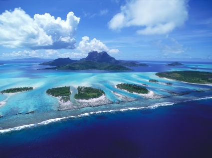 Рифы островов Бора Бора Обои пейзаж природа