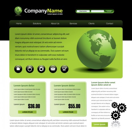 Refined And Practical Web Site Template Vector