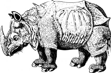 文艺复兴时期的犀牛剪贴画