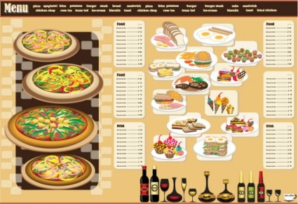 Nhà hàng thực đơn thiết kế vector