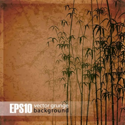 Fondo de bosque de bambú retro