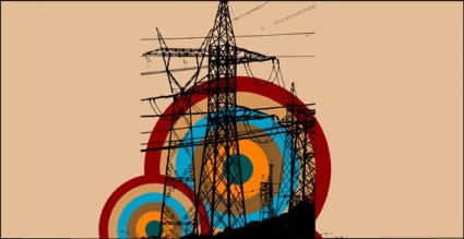 grafika wektorowa Darmowe retro, elektryczna wieża