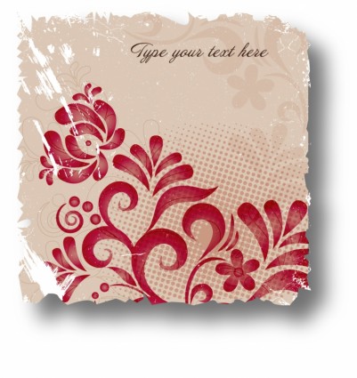 Retro Floral Card Vector Illustration