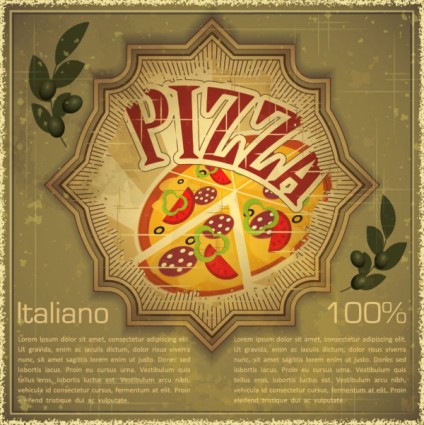 Retro Pizza Hintergrund Vektor