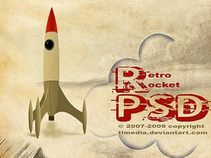 Retro Rocket-Psd-Datei