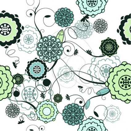 Ilustración de vector retro fondo floral transparente